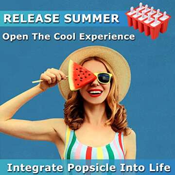 Silicone Popsicle Molds 10-cavity, DIY Ice Pop Mold for Kids Adult Teens, BPA Free Ice Cream Molds f...