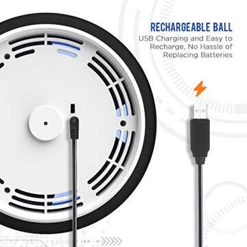 Hover Soccer Ball Kids Toy - Rechargeable 2 Goals and Inflatable Ball,Indoor Floating Soccer with LED Light and Safe Bumper,Gifts for Age 3 4 5 6 7 8 9 10 Years Old Boys Girls(No AA Batteries Needed)