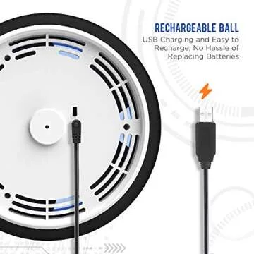 Hover Soccer Ball Kids Toy - Rechargeable 2 Goals and Inflatable Ball,Indoor Floating Soccer with LED Light and Safe Bumper,Gifts for Age 3 4 5 6 7 8 9 10 Years Old Boys Girls(No AA Batteries Needed)