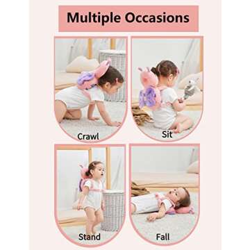 JunNeng Toddler Baby Head Protection Cushion Backpack Wear,Pink Butterfly