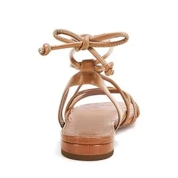 Ermonn Women's Lace-up Flat Sandals Strappy Open Toe Slingback CrissCross Casual Summer Slides