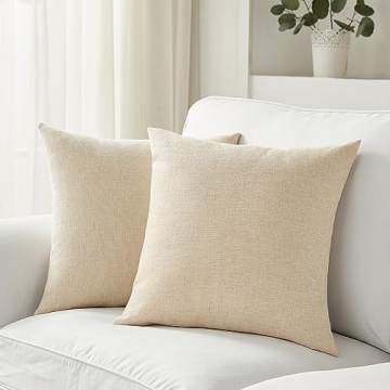 Meekio Light Beige Linen Pillow Covers Set of 2