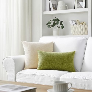 Meekio Light Beige Linen Pillow Covers Set of 2