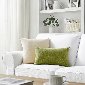 Meekio Light Beige Linen Pillow Covers Set of 2