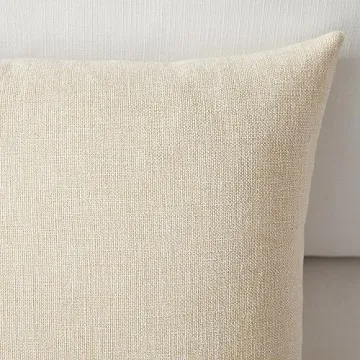 Meekio Light Beige Linen Pillow Covers Set of 2