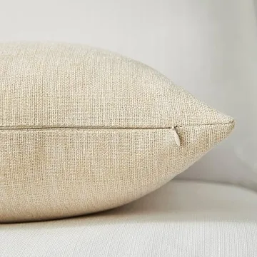 Meekio Light Beige Linen Pillow Covers Set of 2