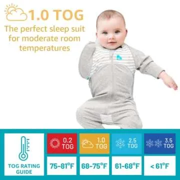 Love to Dream Swaddle UP Transition Suit, Gray, Large, 19-24 lbs, Patented Zip-Off Wings and Unique Self-Soothing Sleeves, Safely Transition from Swaddled to Arms-Free Before Rolling Over