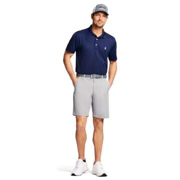 IZOD Men's 9.5"Micro Poly Classic Fit Golf Short, 32, Nickel
