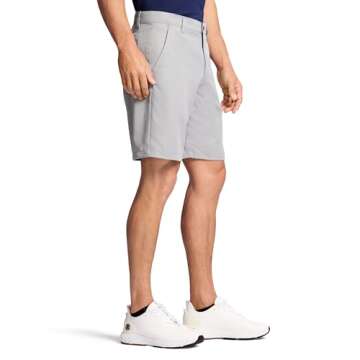 IZOD Men's 9.5"Micro Poly Classic Fit Golf Short, 32, Nickel
