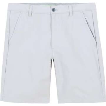 IZOD Men's 9.5"Micro Poly Classic Fit Golf Short, 32, Nickel