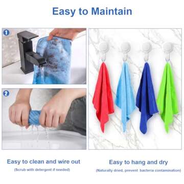 ovwo 12Pcs Premium Microfiber Cleaning Cloth - Highly Absorbent, Lint Free, Scratch Free, Reusable Cleaning Supplies - for Kitchen Towels, Dish Cloths, Dust Rag, Cleaning Rags in Household Cleaning