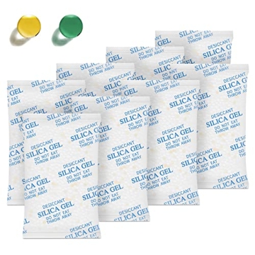Silica Gel Packets 50 Gram (35 Pack) - Food Grade Moisture Absorbers with Indicating Desiccants
