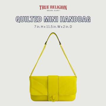 Stylish True Religion Quilted Mini Handbag for Women in Yellow