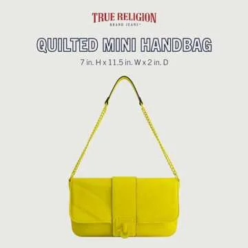 Stylish True Religion Quilted Mini Handbag for Women in Yellow