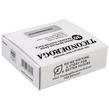 Ticonderoga Wedge Erasers, Neon Colors, 30 Count, Class Pack