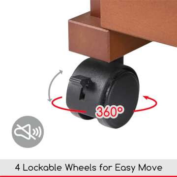 MEEDEN Art Supplies Cart, Walnut 3-Tier Multifunctional Art Storage Cart Organizer, Solid Beech Wood Studio Cart Art Taboret with Caster Wheels, Rolling Utility Cart Organizer for Artist