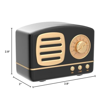 Portable Bluetooth Stereo Speaker, Dosmix Enhanced Bass Retro Wireless Vintage Speaker with TF Card Slot, Built-in Mic for Travel, Home, Beach, Kitchen, Outdoors for Android/iOS Devices