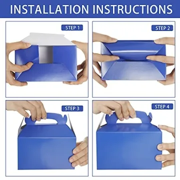 Blue Party Treat Boxes for Fun Birthdays and Events