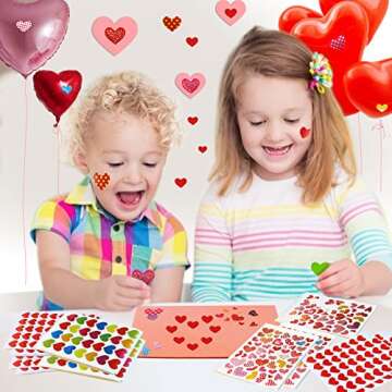 80 Sheets Valentines Day Stickers for Kids, Heart Stickers for Envelopes Cards Craft Scrapbooking Decorative, Anniversaries, Wedding Parties Favors Decors Gift Supplies