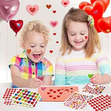 80 Sheets Valentines Day Stickers for Kids, Heart Stickers for Envelopes Cards Craft Scrapbooking Decorative, Anniversaries, Wedding Parties Favors Decors Gift Supplies