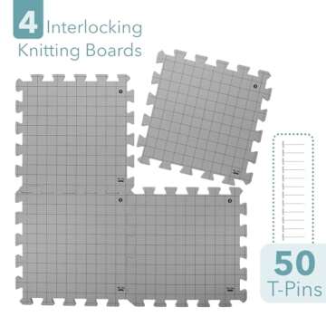 Mr. Pen- Interlocking Blocking Mats, 12”x12”, 4 Pack, Blocking Mats for Knitting & Crochet Proje...
