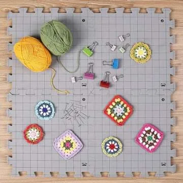 Mr. Pen- Interlocking Blocking Mats, 12”x12”, 4 Pack, Blocking Mats for Knitting & Crochet Projects with 50 T-Pins, Knitting Blocking Mats and Pins, Crochet Blocking Board for Crocheting
