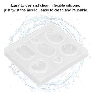 Faceted Gemstone Clear Silicone Mold,Clean and Transparent,Flexible Resin Silicone,Easy to Use and Clean,with Different Shapes,for Jewelry Craft Making