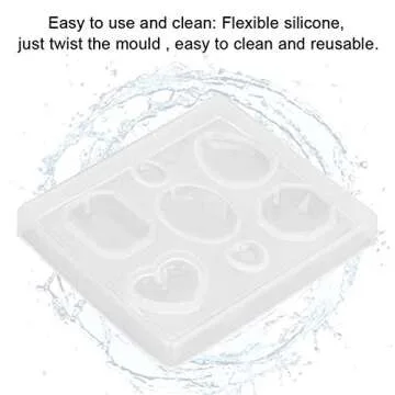 Faceted Gemstone Clear Silicone Mold,Clean and Transparent,Flexible Resin Silicone,Easy to Use and Clean,with Different Shapes,for Jewelry Craft Making