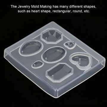 Faceted Gemstone Clear Silicone Mold,Clean and Transparent,Flexible Resin Silicone,Easy to Use and Clean,with Different Shapes,for Jewelry Craft Making