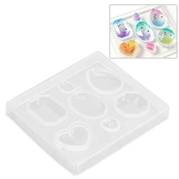 Faceted Gemstone Clear Silicone Mold,Clean and Transparent,Flexible Resin Silicone,Easy to Use and Clean,with Different Shapes,for Jewelry Craft Making