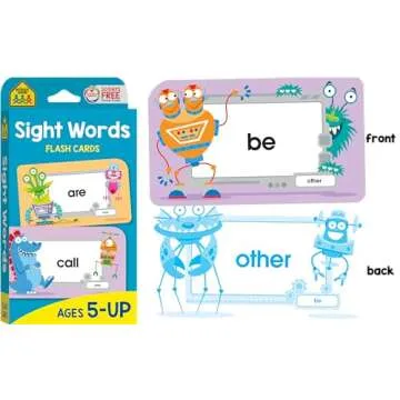 School Zone - Reading 4-Pack Flash Cards - Ages 4+, Kindergarten, 1st Grade, Sight Words, Phonics Made Easy, Word Families, Picture Words, High-Frequency Words, Beginning Reading, Rhyming, and More
