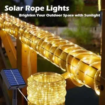39FT Solar Rope Lights Waterproof for Outdoor & Home