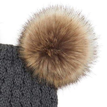 Chic C.C Double Pom Pom Cable Knit Beanie for Winter