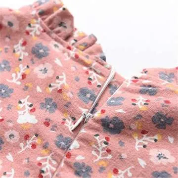 Mud Kingdom Toddler Girls Ruffled Dress Back Zipper Pleated Cute Floral Cotton Gray 2T Casual