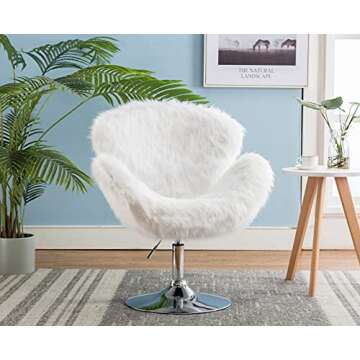 Kmax Faux Fur Accent Chair - Plush Adjustable Design