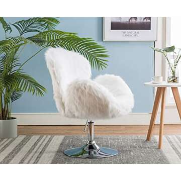 Kmax Faux Fur Accent Chair - Plush Adjustable Design