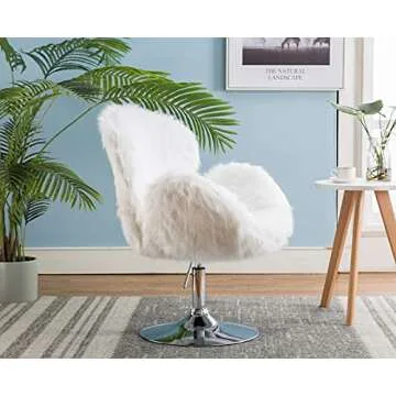 Kmax Faux Fur Accent Chair - Plush Adjustable Design