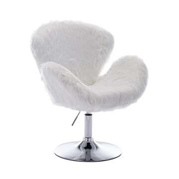 Kmax Faux Fur Accent Chair - Plush Adjustable Design