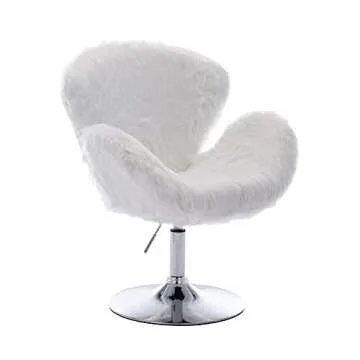 Kmax Faux Fur Accent Chair - Plush Adjustable Design