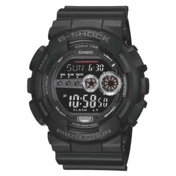 Casio G-Shock GD100-1B Men's Tough Digital Watch - 200M Water Resistant & 7-Year Battery Life
