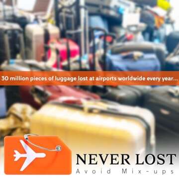 5 Pack Silicone Luggage Tag for Suitcases with Stainless Loop, TSA Approved, Privacy Protection Travel Essentials Bag Tags by Gostwo, Mixed Color