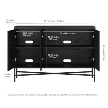 Modern 48" Brighton Buffet Table - Henn&Hart