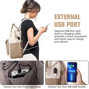 MOMUVO Water Resistant Laptop Backpack with USB Port