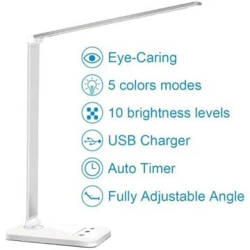 Dimmable LED Desk Lamp with USB Charging Port