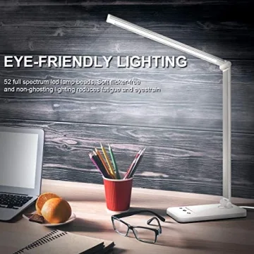 Dimmable LED Desk Lamp with USB Charging Port