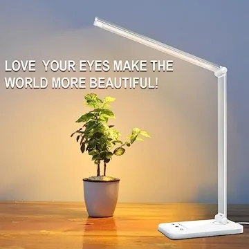 Dimmable LED Desk Lamp with USB Charging Port