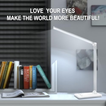 Dimmable LED Desk Lamp with USB Charging Port