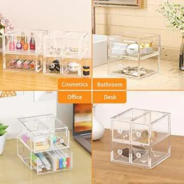 AITEE Acrylic Makeup Organizer - Stylish & Functional Storage Solution