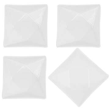 Yesland 6 Pack Square Ceramic Dip Bowls Set - 4 oz White Dishes/Sauce Bowls for Tomato Sauce, Ketchup, Soy, BBQ and other Party Dinner in Kitchen
