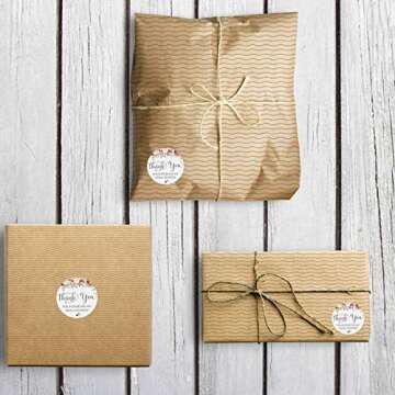 1.5" Round Floral Thank You for Supporting My Small Business Stickers. 1000 Labels Perfect for Bakeries, Handmade Goods & Small Business Owners.